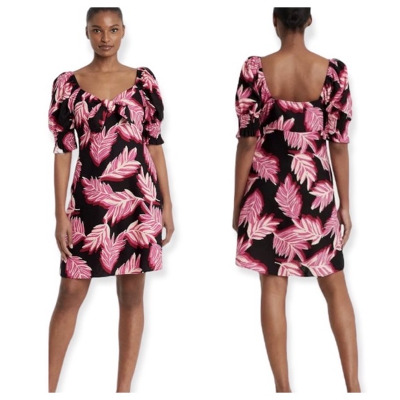 Who What Wear Dresses & Skirts - Tropical Palm Leaf Linen Blend Dress